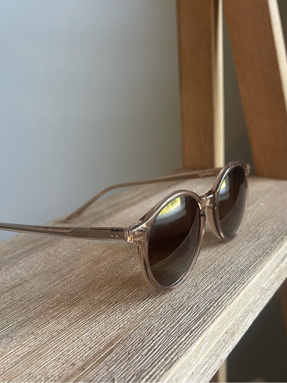 Quince Brixton Polarized Acetate Sunglasses Clear Taupe Brown Lenses Unisex Min - Picture 9 of 12